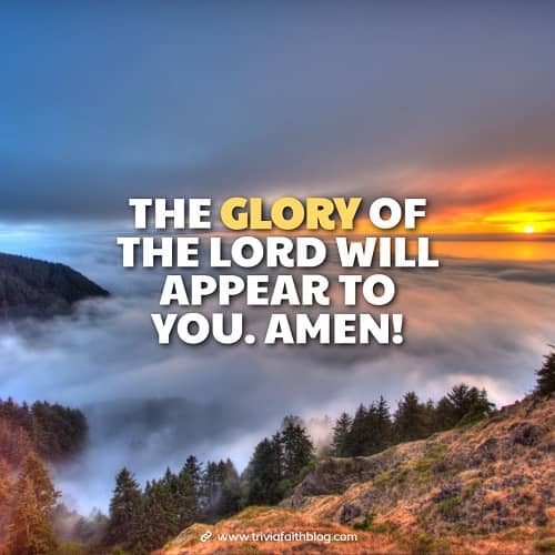 The glory of the Lord will appear to you