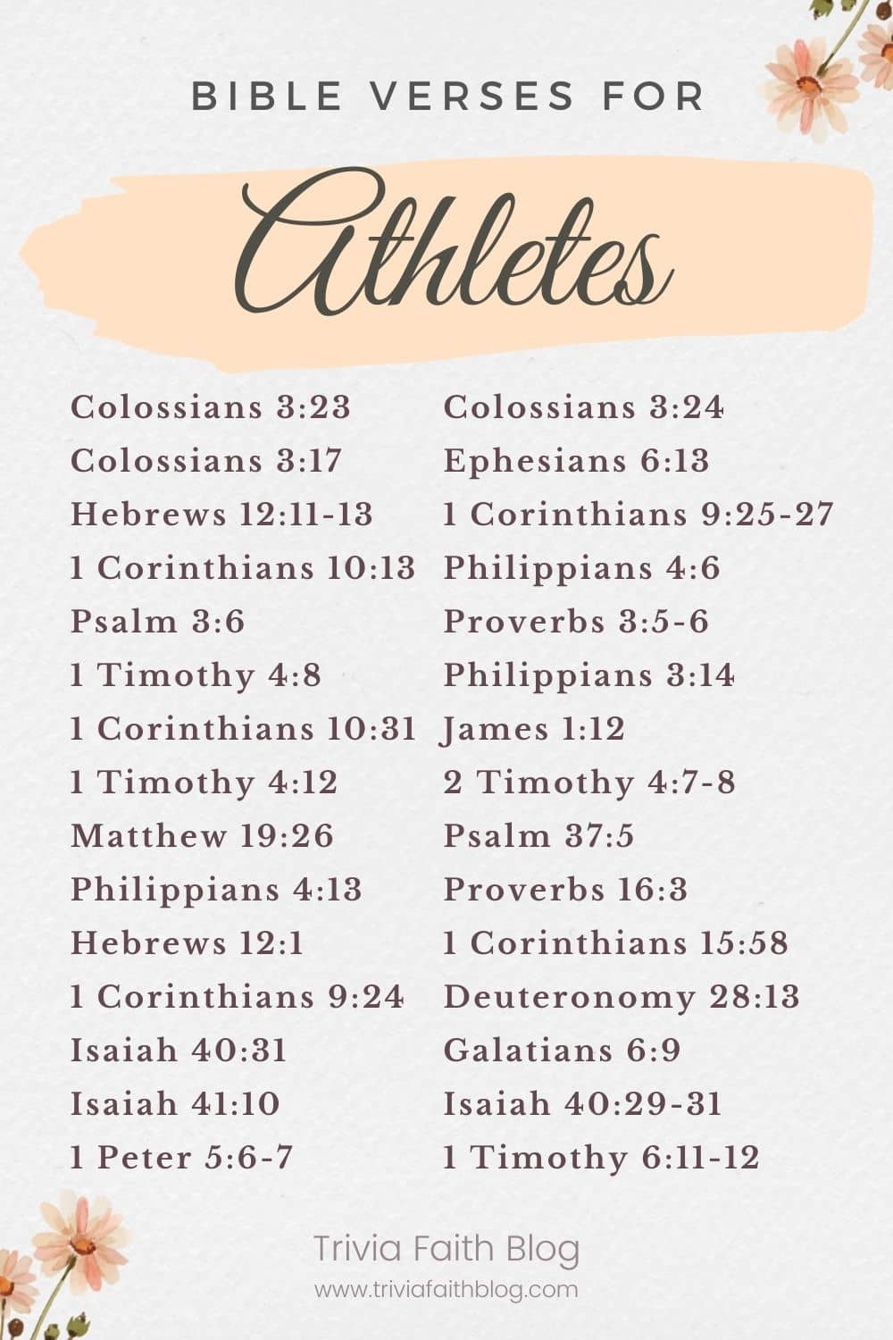 Bible Verses For Athletes KJV