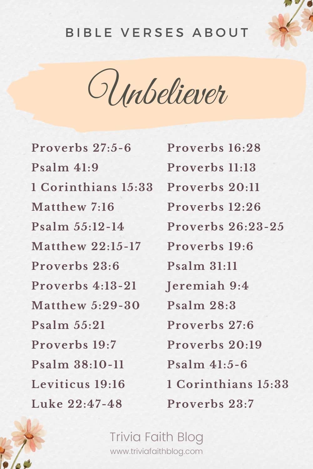 Bible verses about Unbelievers